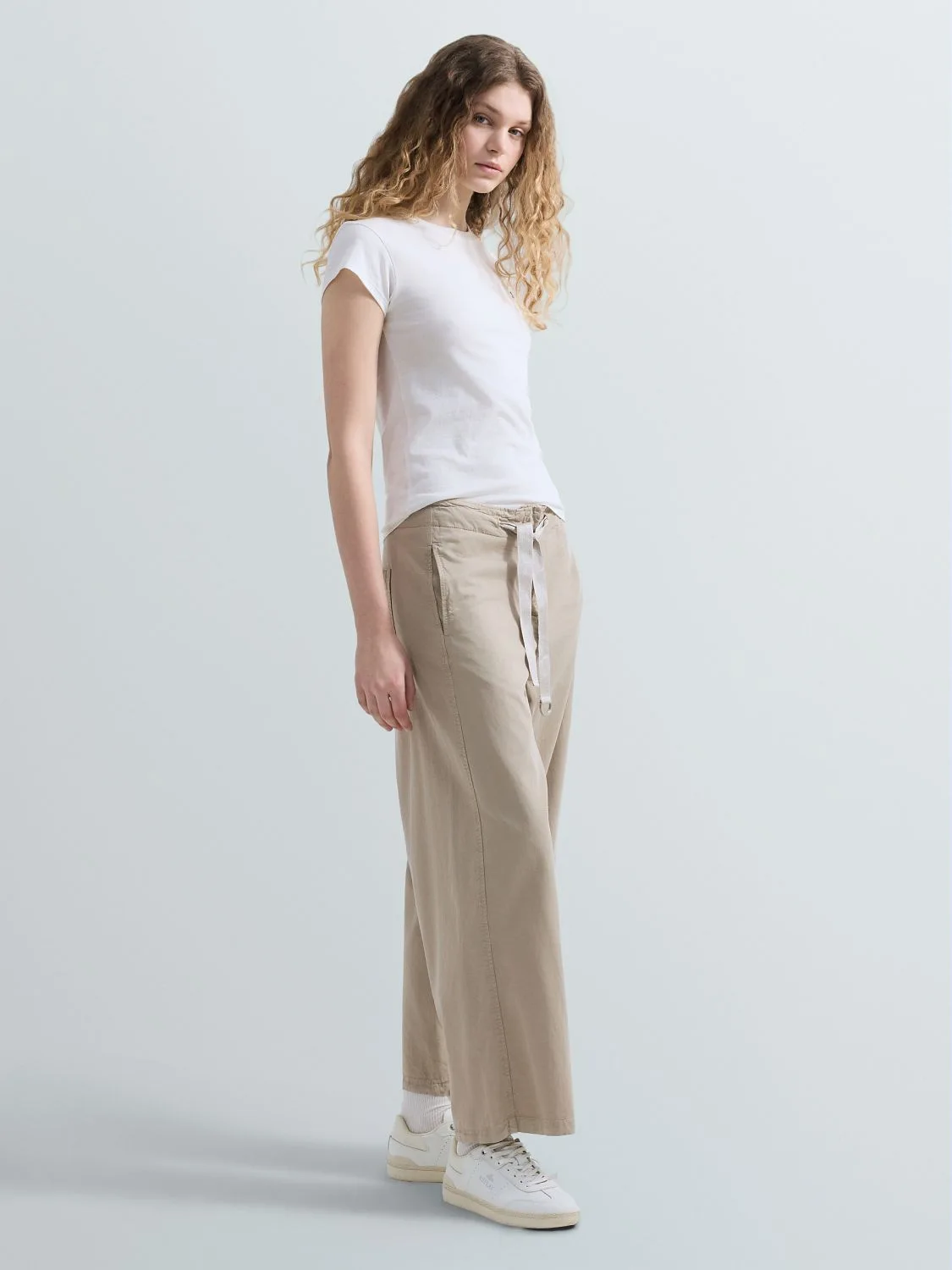 REPLAY WIDE-LEG TWILL TROUSERS W8195 .000.85530G CRETE 4