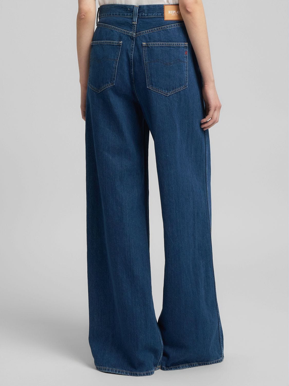 ◆UNKNOWN PLANET◆ Side line wide denim pants dark blue Wide Leg Jeans - Kids - Dark Blue Denim