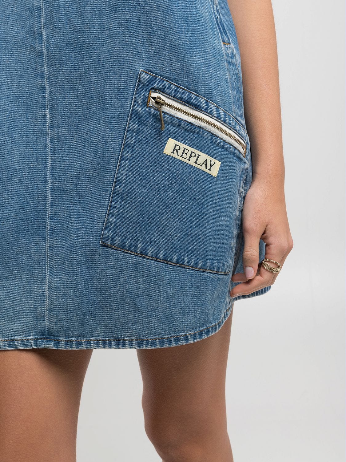 9zero1 denim mini dress Medium blue | Replay Jeans