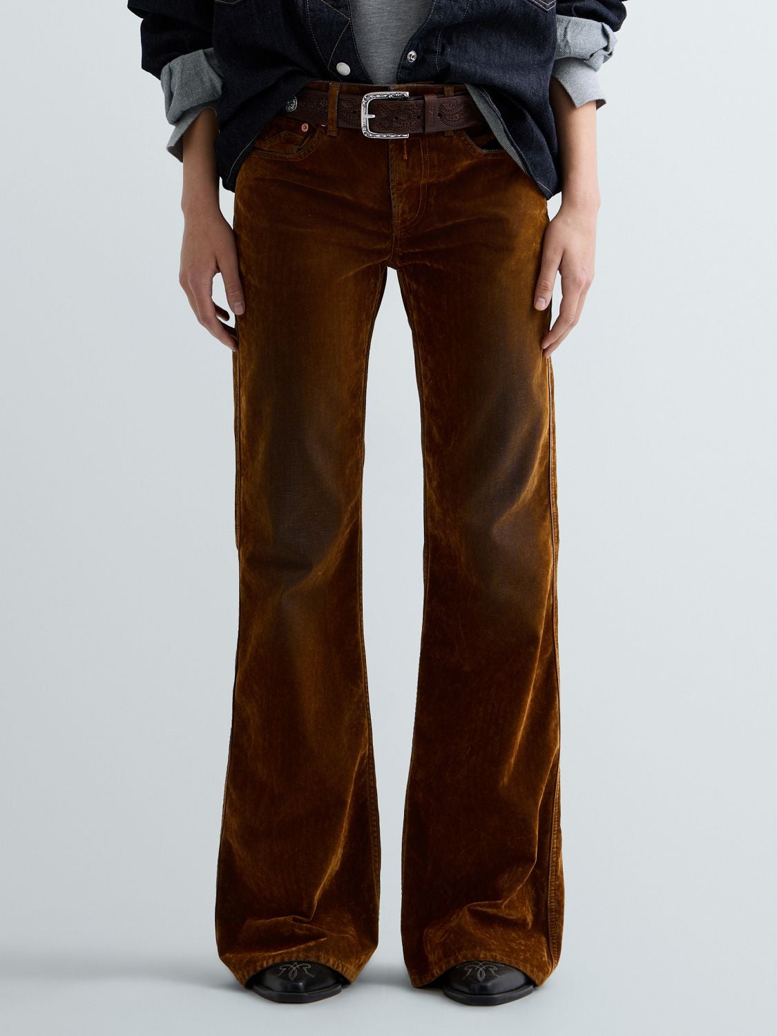 REPLAY JANCE FLARED BOOTCUT JEANS W002A .000.146 291 CARAMEL CAFÉ 2