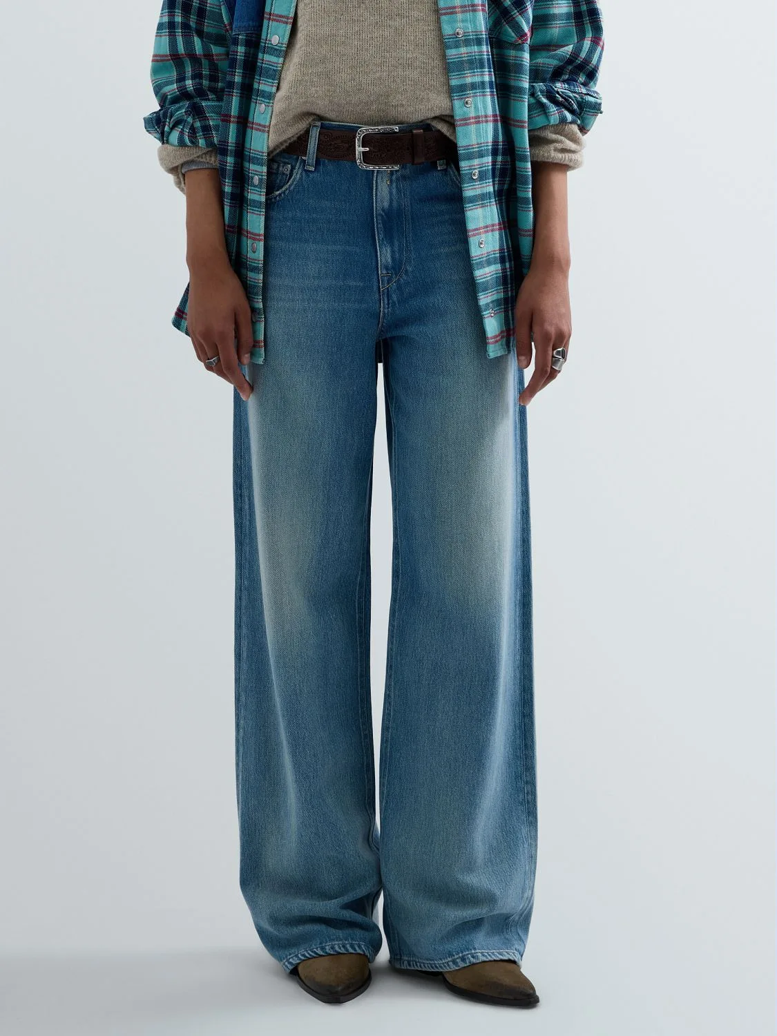 REPLAY CARY WIDE-LEG JEANS W0517 .000.940 277 LIGHT BLUE 2