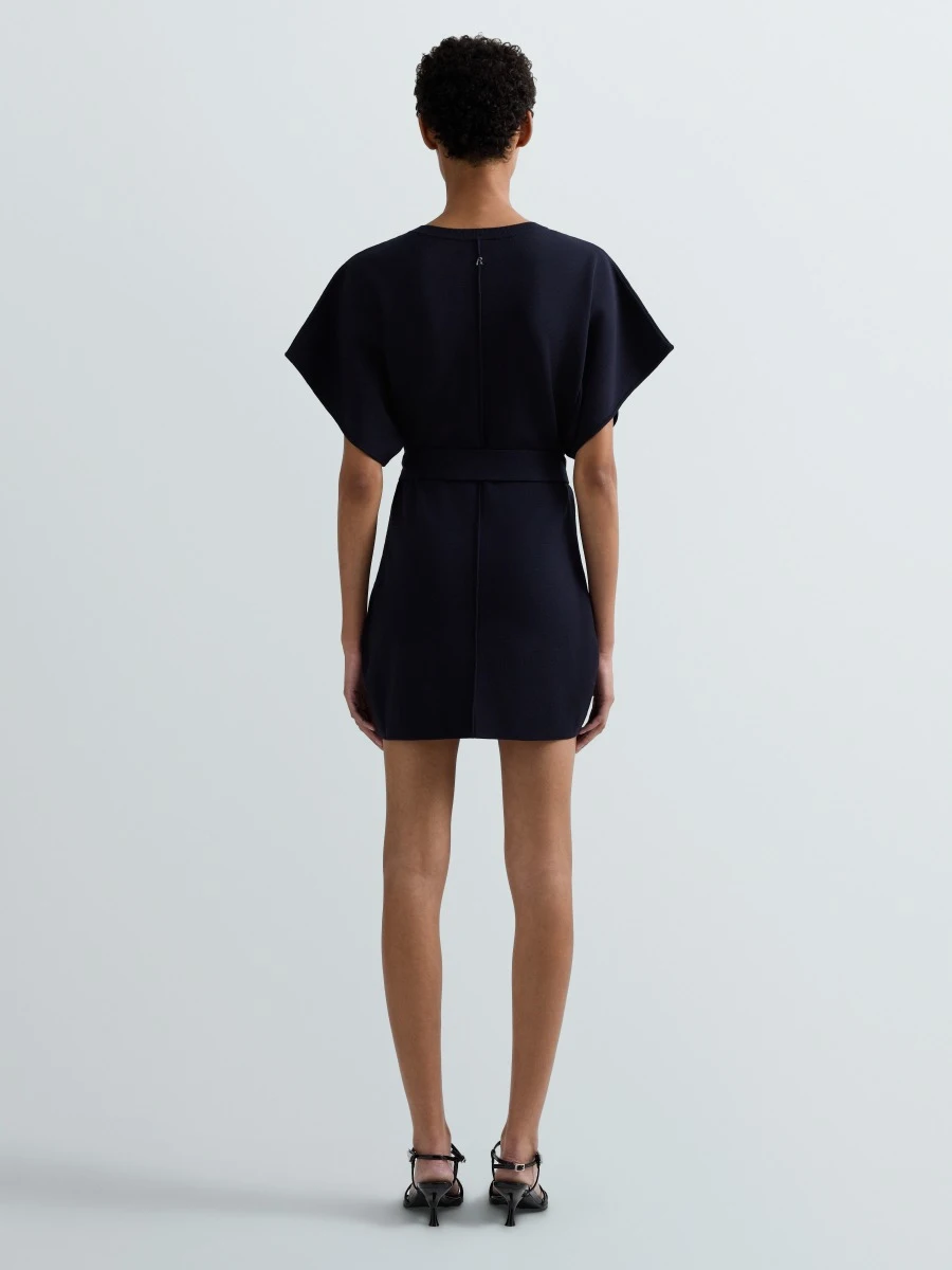 SHORT DRESS WITH FRAYED BELT