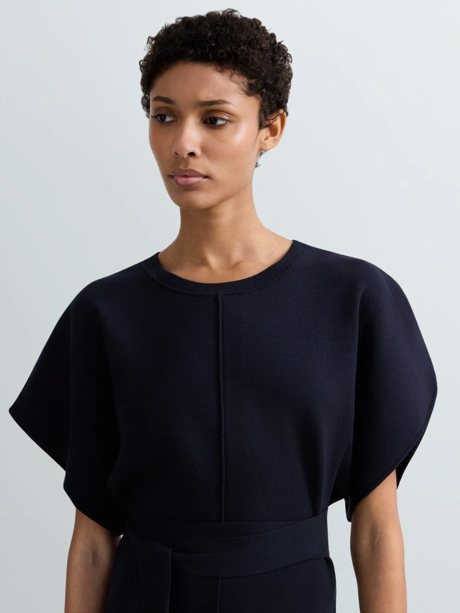 SHORT DRESS WITH FRAYED BELT