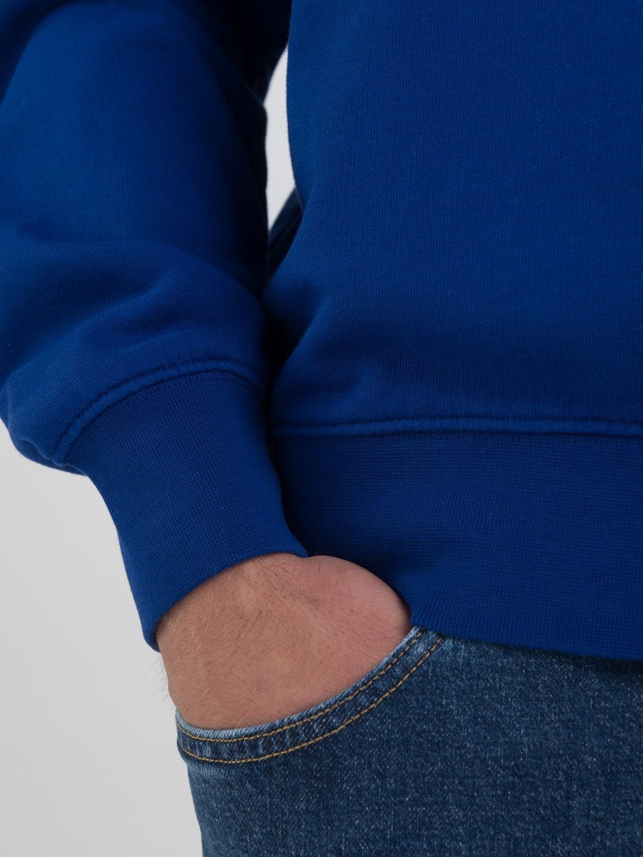 Genderless crew-neck sweatshirt with 9zero1 logo True blue | Replay Jeans
