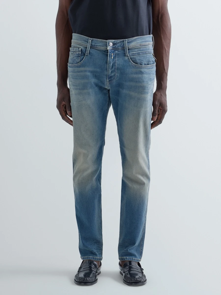REPLAY ANBASS SLIM-FIT JEANS M914E .000.661 523 MEDIUM BLUE 2