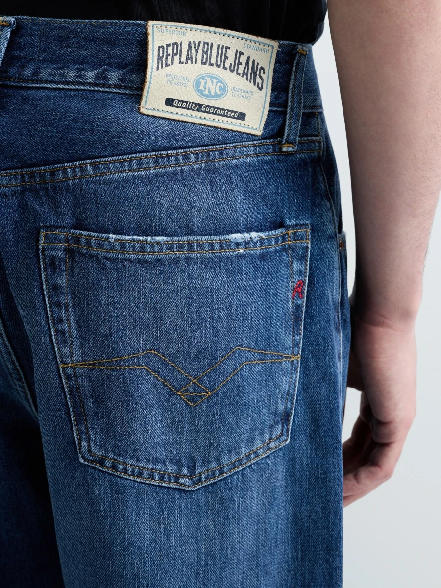 yuページ M9zero1 straight-fit jeans Dark blue | Replay Jeans